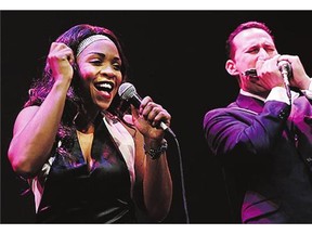 Raoul Bhaneja and RB recording artist Divine Brown in the rehearsal of Life, Death and the Blues on Tuesday in Saskatoon.