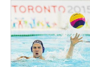 Regina's Kevin Graham, shown playing for the Canadian men's water polo team against Venezuela on Thursday at the Pan American Games in Toronto, is preparing for Monday's semifinal against the United States.