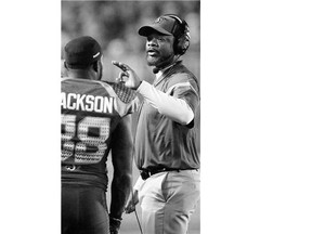 Riders head coach Bob Dyce had to stop practice to address the players Wednesday at Mosaic Stadium.