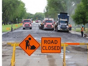 Road construction on Avenue P North.