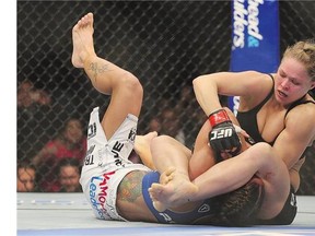Ronda Rousey defeated Liz Carmouche during their UFC bantamweight title bout on Feb. 23, 2013 in Anaheim, Calif.