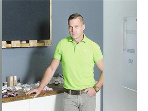 Sask Compassion Club's Mark Hauk in the membersonly area of his storefront, which opened in August. The members-only area, or medicine room, is where patrons are dispensed different form of medical marijuana products.