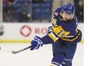Saskatoon Blades' Brycen Martin, shown in January, says the Blades have to work on keeping the proper gaps between them and their opponents.