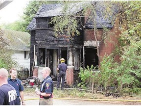 Saskatoon Firefighters respond to a house fire on 1300 block of Idylwyld Drive North on Saturday.