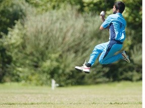 File Photo. A player from the Saskatoon Eagles throws the ball during a game of cricket against the Saskatoon Stars at the Forestry Farm in Saskatoon, SK. on Saturday, July 6, 2013.