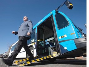 Jim McDonald, director of transit with the city of Saskatoon, speaks to media about new buses during a news conference at the Farmer’s Market, Thursday, October 08, 2015.