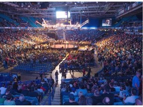 The UFC fight night at SaskTel Centre on Sunday, August 23rd, 2015.