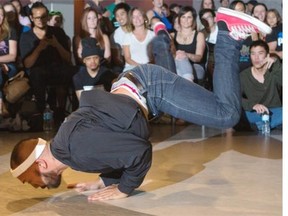 SASKATOON, SASK — Competitors go head-to-head during the Game Theory breakdancing event at TCU place on July 18, 2015. (LIAM RICHARDS/ THE STARPHOENIX)