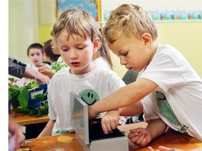 Students from Victoria School were selling product at the Off Broadway Farmers’ Market following a half-year spent in the Little Green Thumbs program