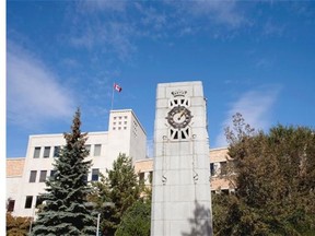City Hall in Saskatoon. Saskatoon’s police board is backing the police chief’s request for a $4.25 million budget bump, which includes funds for new officers in 2016.