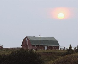 The sun sets in the Qu'Appelle Valley in southern Saskatchewan. According to the provincial crop report released Thursday, the vast majority of farmland is under stress from drought conditions.