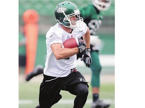 Slotback Weston Dressler, shown at practice on Wednesday, is to return to the Saskatchewan Roughriders' lineup Sunday against the visiting Toronto Argonauts.