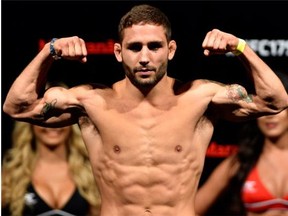 RIO DE JANEIRO, BRAZIL - OCTOBER 24:  Chad Mendes weighs in during the UFC 179 weigh-in  at Maracanazinho on October 24, 2014 in Rio de Janeiro, Brazil.  (Photo by Buda Mendes/Getty Images)