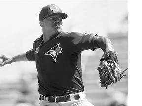 Toronto Blue Jays starting pitcher Marcus Stroman suffered a torn knee ligament during spring training in March.