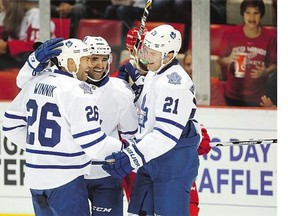 Toronto Maple Leafs players Daniel Winnik, left, and Nazem Kadri deny cocaine use is an issue for Toronto players.