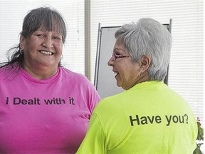 With help from the community and each other, sisters Eva Sinclair, right, and Shirley were treated for hepatitis C.