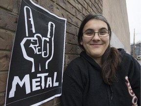 Anna Noura Kuhlmann, a Master's student in counselling psychology, is researching how metal music can have a positive effect on the lives of female fans. She was posed at an 8th Street east shop Nov. 2.