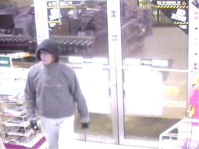 An image from video surveillance shows Allen Donald Jensen in a Saskatoon convenience store he robbed in 2012.