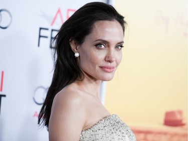 Actor and director Angelina Jolie Pitt arrives at the 2015 AFI Fest opening night premiere of "By The Sea," in Los Angeles, California, November 5, 2015.