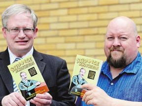 Carson Demmans, left, and Jason Sylvestre, author and illustrator of Strange Saskatchewan.