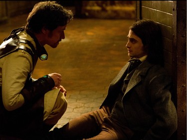 James McAvoy (L) and Daniel Radcliffe star in "Victor Frankenstein," a dynamic and thrilling twist on a legendary tale.