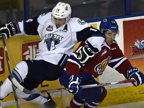 Saskatoon Blades Brycen Martin(14) has been traded to the Everett Silvertips. (ED KAISER/EDMONTON JOURNAL) ORG XMIT: POS1510202234440570