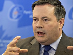 Conservative Party of Canada candidate Jason Kenney speaks at a news conference in Levis, Que., Sept. 28, 2015.