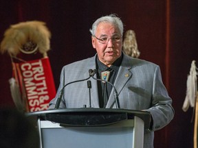 Justice Murray Sinclair delivers the report of the Truth and Reconciliation Commission at the Delta Hotel on Tuesday morning.  Assignment - 120803 Photo taken at 11:13 on June 2. (Wayne Cuddington / Ottawa Citizen) ORG XMIT: POS1506021320205706 ORG XMIT: POS1506021325091500