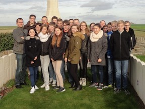 Michel Lespagnol is taking high school students in his home town of Iwuy, France, to visit a cemetery where Canadian soldiers are buried.