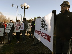 Protesters at the legislature are upset at Premier Brad Wall's comments.