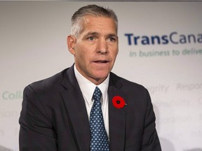 TransCanada's President and CEO Russ Girling attends a news conference in Toronto on Thursday, October 30, 2014.