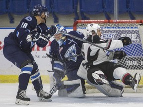 Saskatoon Blades  forward Josh Uhrich  (left) has been traded to the Seattle Thunderbirds.