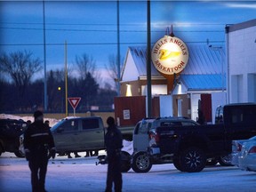 Police raids took place in January in and around Saskatoon including this one at the Hells Angels clubhouse.