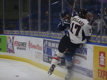 Saskatoon Blades versus Calgary Hitmen at SaskTel Centre in Saskatoon, November 25, 2015.