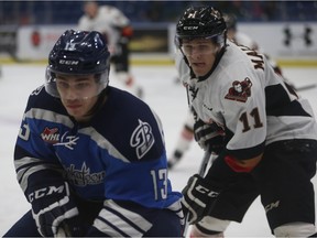 Saskatoon Blades versus Calgary Hitmen on Nov. 25, 2015 in Saskatoon.