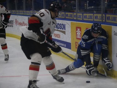 Saskatoon Blades versus Calgary Hitmen at SaskTel Centre in Saskatoon, November 25, 2015.