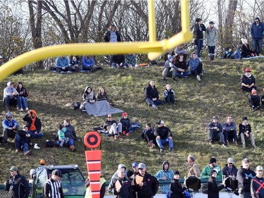 The Saskatoon Hilltops win their 18th national title 38-24 against the Okanagan Sun in Saskatoon, November 7, 2015.