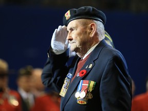 The laying of the wreaths at the Remembrance Day service in Saskatoon at SaskTel Centre, November 11, 2014.