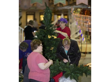 The Western Development Museum comes alive with the set-up for the annual Festival of Trees fundraiser for City Hospital, November 19, 2015. The festival opens this weekend and goes on for the week.