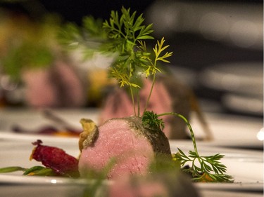 A Chef Darby Kells meal at the Gold Medal Plates Dinner, Canada's Best Kitchen Party. at Prairieland Centre, November 20, 2015.