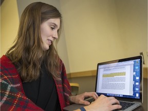 University of Saskatchewan agricultural student is benefiting form the use of the the free digital textbooks saving here a ton of money, November 23, 2015.