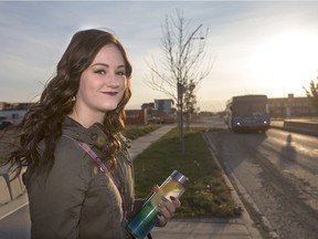 SASKATOON, SASK.; OCTOBER 2, 2015 - City transit users like Haley Smith are frustrated with the poor transit service in the Evergreen area of the city, October 2, 2015 (GORD WALDNER/The StarPhoenix)