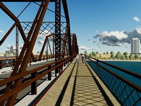 Saskatoon Traffic Bridge rendering from October 2015. Now, the City of Saskatoon is looking for some insight form the public on what they want to see from the city's new river crossings.