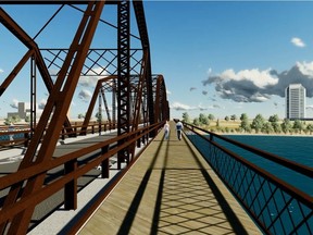 Saskatoon Traffic Bridge rendering. October 2015