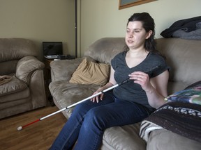 Charlene Young, who shared her story of living with vision impairment, at her home.