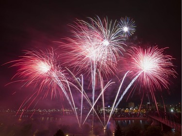 Fireworks display performed during the PotashCorp Fireworks Festival at River Landing in Saskatoon, September 4, 2015. The Saskatoon Fire Department is reminding residents about the rules of using fireworks ahead of New Year's Eve.