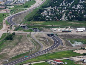 An aerial photo from June 2013 shows the South Circle Drive project with the underpass below 11th Street West.