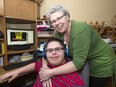 Vera Olenick, and son Daniel, who has Down Syndrome, at home.