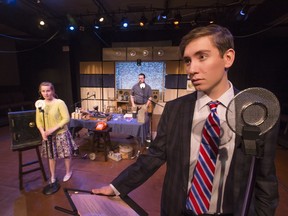 SASKATOON,SK--NOVEMBER 17/2015  Jenna Berenbaum, Grahame Kent and Devin Wesnoski in Dead Air. GREG PENDER/ SASKATOON STARPHOENIX