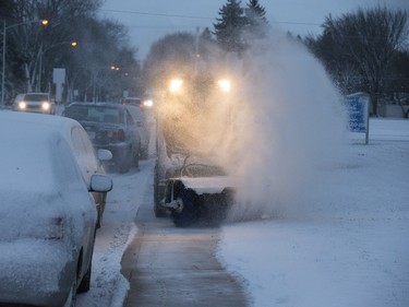 Saskatoon was coated in its' first snowfall of the year following an overnight rain which made roads slippery for motorists and pedestrians, Wednesday, November 18, 2015.